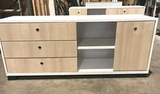 Stylish Storage. 3 Drawer Sideboard + Shelf. White/Oak.Excellent condition. 