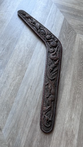 Vintage carved boomerang fritz - vintage,