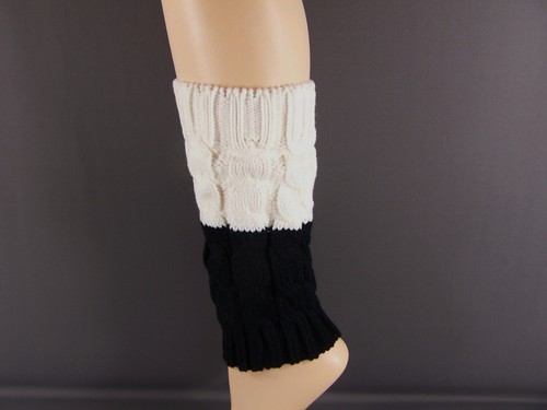 Cream black cable knit - black,