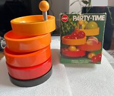 Vintage Emsa Germany Snack Etagere Tray Swivel Space Age 70s orange red yellow.