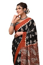 Ajrakh Print Cotton Saree for