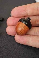 1 x Carved sandal wood ojime