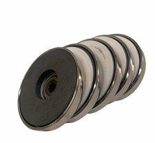 Super strong magnets 66mm dia x 10mm x 8mm hole, 39kg Pull (***Pack of 5***)