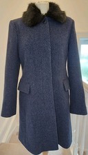 Jigsaw Coat Size 12 Excellent Condition Navy. B290