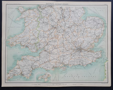 Antique 1898 Map - Railway Map