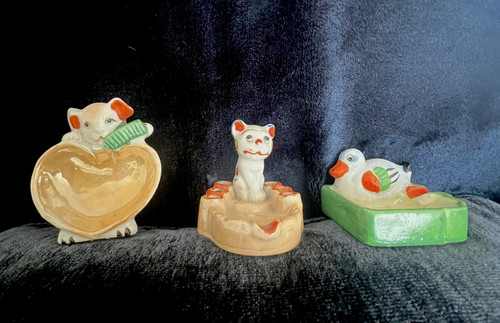 Three vintage lustreware - three,