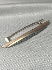 Scarce Antique Victorian Edwardian Shiny Turqoise Split Pearl Bar Brooch Pin