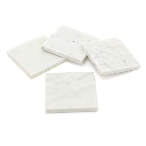 Set white marble coasters - set, of