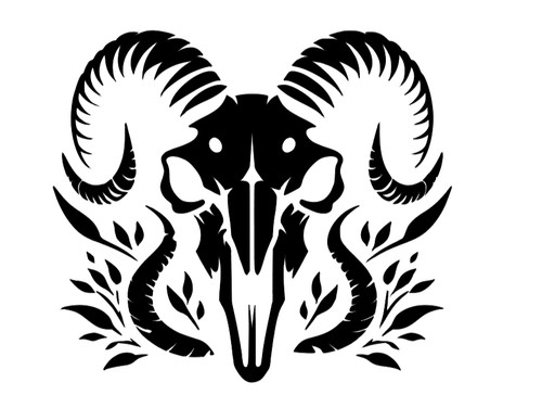 Gothic goat skull stencil - gothic,
