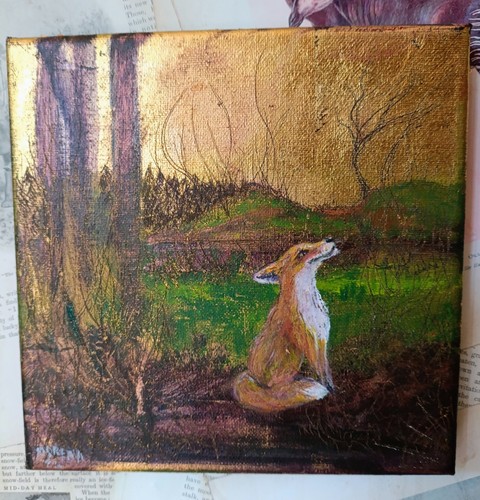 Fox painting original - original, art