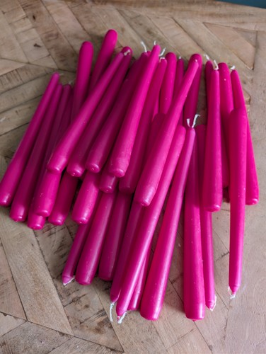 Fuchsia taper dinner - dinner, candles