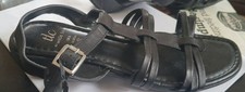 Ladies Black Leather Sandals ~
