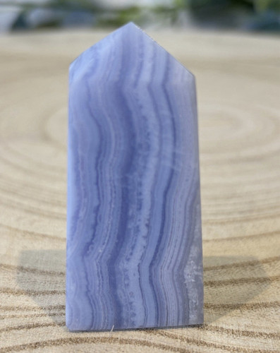 Polished blue lace agate - blue,