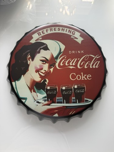Coca cola tin bottle - cap, wall