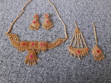 Brand NEW Asian Jewellery Set 4pc Pink/Gold