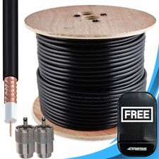 Black Mini 8 50m 50 Ohm Low Loss Coax CB Radio Coaxial Cable Roll 16-0052. +M