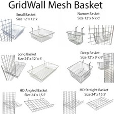 HD GRID WALL MESH BASKET DISPLAY STORAGE SHELVING BASKET MESH BASKET IN 6 SIZES