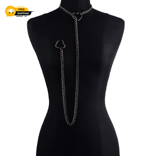 Heart slip chain choker - heart,