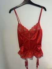 Red Suspender Basque Size 12 Under Wear