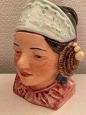 Antique  majolica Tobacco Humidor lidded Jar