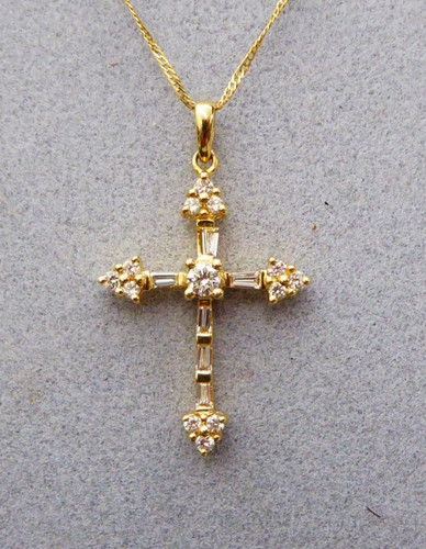 Diamond fine encrusted cross - diamond,