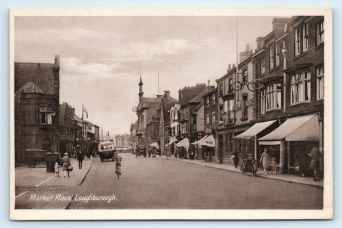 Postcard loughborough market - loughborough,