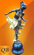 ART DECO BRONZE FIGURINE SCULPTURE STATUE GORY DANCER GOLD LADY FIGURE HOT CAST