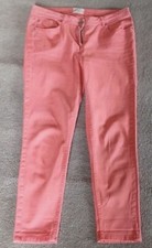 ~ Red Herring ‘Holly’ Superskinny Ankle Grazer Coral Jeans 12 Regular Preloved ~