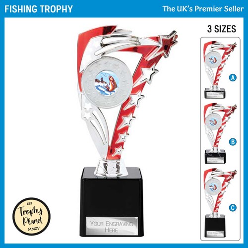 Red fishing star trophy - trophy,