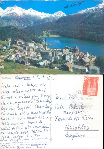 Moritz with mountains and - st,
