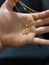 Gold eye horus pendant - gold,