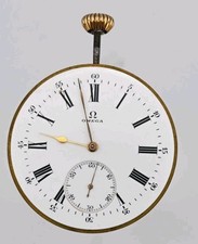 Antique Omega mechanical Pocketwatch Pocket watch Face Movement working, Parts