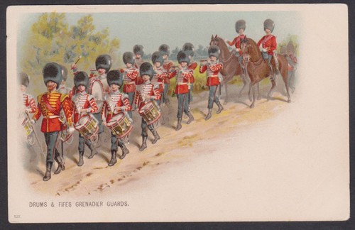 C1906 postcard drums - 'drums, and