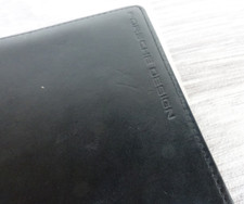 Porsche Design P'2500 Leather Wallet Money Clip Card Case Holder Black 9×10cm
