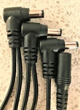 UP TO 3 WAY R ANGLE DAISY CHAIN CABLE FOR BOSS STOMP BOX GUITAR  PEDALS  
