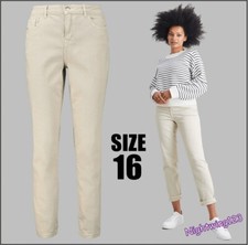 TU Size 16 Ecru Girlfriend Jeans Stone Beige Off White Turn Up Or Straight Leg
