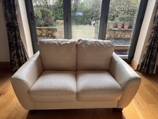 2 Seater Leather Sofa - Cream
