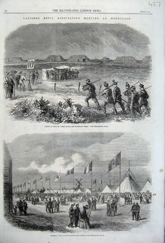 Original old antique print - old,
