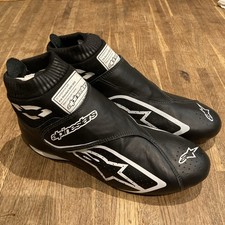 Alpinestars Supermono v2 Shoes FIA Racing Boots Size UK7 EU40.5 Black White