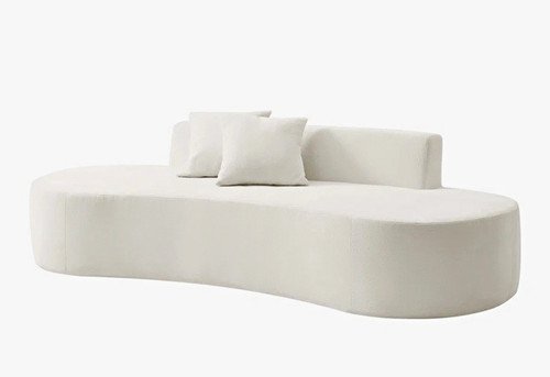 White curved modern seater - white,