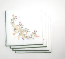 4 Cloth Napkins Johnson Brothers ETERNAL BEAU Good Used Condition 