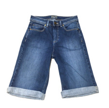 Per Una Mid Blue  Boyfriend Shorts - Size 8 - blue denim