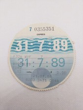 Vintage Disabled Ford LVLO 1989 Old Original Road Car Tax Disc Discs Rare