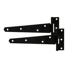 BLACK TEE HINGES Outdoor Stable Door Gate Shed Metal T Hinge Pair
