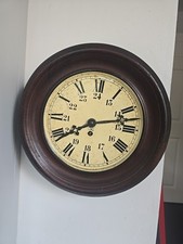 Antique French Japy Freres  Kitchen  Wall Clock  Tin With Pendulum