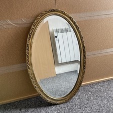 Vintage Mirror Oval Gold Edge