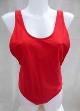 Red low cut sides high leg fully lined swimming costume Size 10