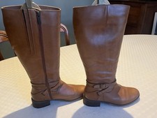 Duo Boots Wide Calf 43-44cm Soft Brown Leather Size 40/7 Leather Lined VGC