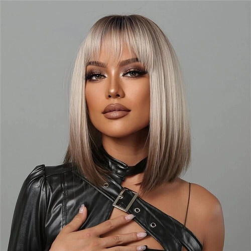 Short straight synthetic wigs - straight,