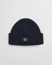 GANT Mens Cotton Blend Ribbed Beanie - 433 Evening Blue